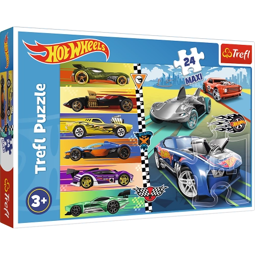 Puzzle - 24 Maxi - Fast Hot Wheels - Mattel Hot Wheels 14362