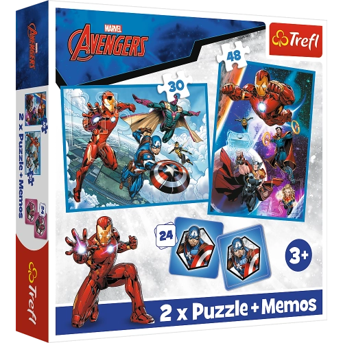 Puzzle - 2in1 + memos Heroes in action Marvel The Avengers Trefl 93333