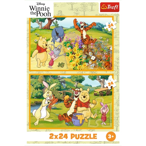 Puzzle - 2x24 - Day in the Garden - Disney Winnie the Pooh Trefl 34436