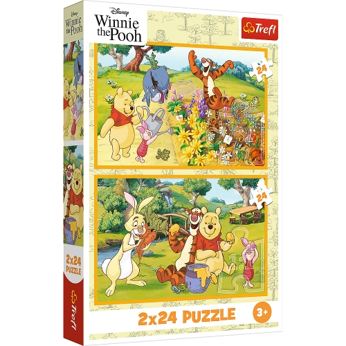 Puzzle - 2x24 - Day in the Garden - Disney Winnie the Pooh Trefl 34436