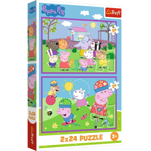 Puzzle - 2x24 - Peppa on the playground - Peppa Pig 34435