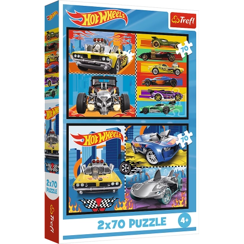 Puzzle - 2x70 - Cars - Hot Wheels Trefl 34442