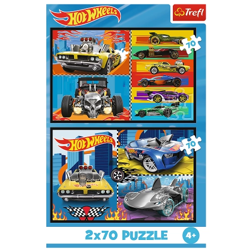 Puzzle - 2x70 - Cars - Hot Wheels Trefl 34442