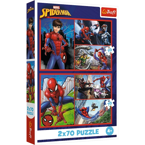 Puzzle - 2x70 - Spider Stories - Disney Marvel Spiderman Trefl 34443