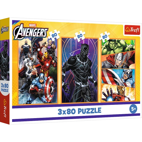 Puzzle - 3x80 - Days full of action - Disney Marvel The Avengers Trefl 34883
