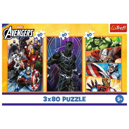 Puzzle - 3x80 - Days full of action - Disney Marvel The Avengers Trefl 34883