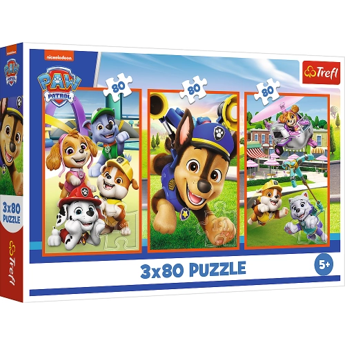 Puzzle - 3x80 - Dog Pack Paw Patrol Trefl 34886