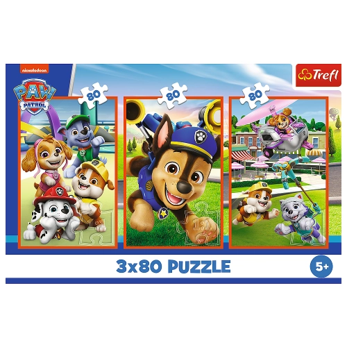 Puzzle - 3x80 - Dog Pack Paw Patrol Trefl 34886