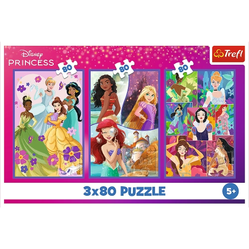 Puzzle - 3x80 - Princess friends - Disney Princess Trefl 34884