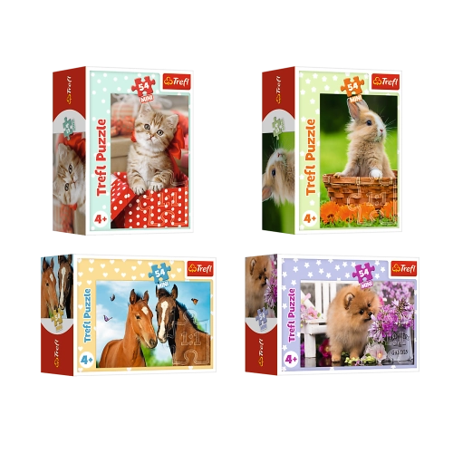 Puzzle - 54 mini - Cute animals - Trefl 54195