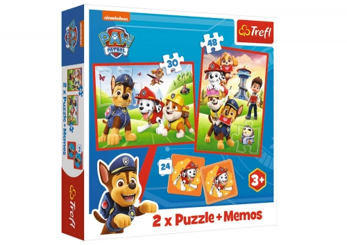Puzzle + Memos 2in1 Paw Patrol Dog Team in Action Trefl 93337