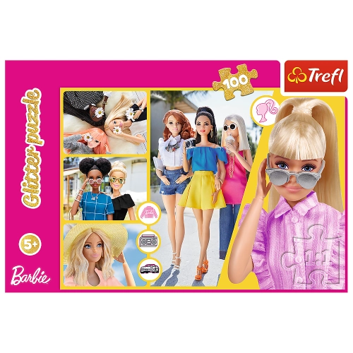 Puzzle - "100 Glitter" - Glitter Barbie Trefl 14830