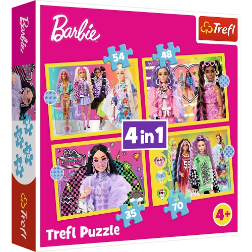 Puzzle - "4 in 1" - Happy World of Barbie Trefl 34626