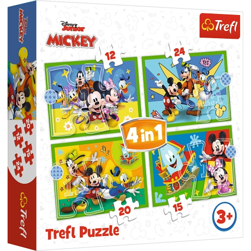 Puzzle - "4in1 (12, 15, 20, 24)" - Among friends Mickey Mouse Trefl 34616
