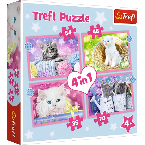 Puzzle - "4w1" - Zabawne kotki Trefl 34396