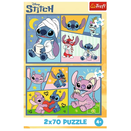 Puzzle 2x70 There's no boredom with Stitch Disney Lilo Stitch Trefl 34444