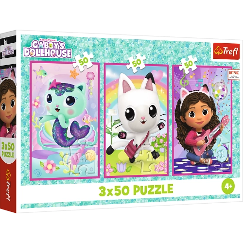 Puzzle 3x50 - Meet Gabby and the Gabbys Dollhouse Trefl 34876