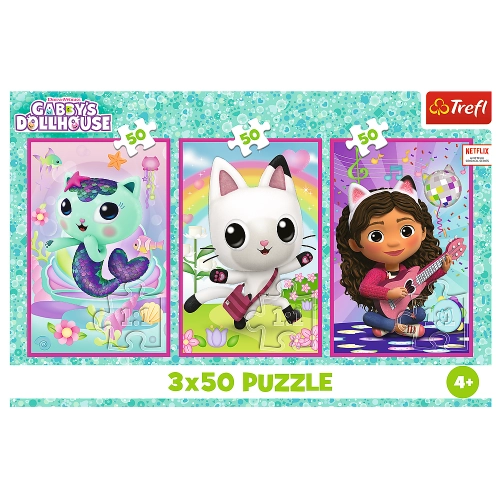 Puzzle 3x50 - Meet Gabby and the Gabbys Dollhouse Trefl 34876