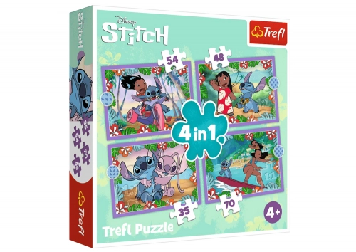 Puzzle 4in1 Crazy Day Lilo & Stitch Trefl 34633