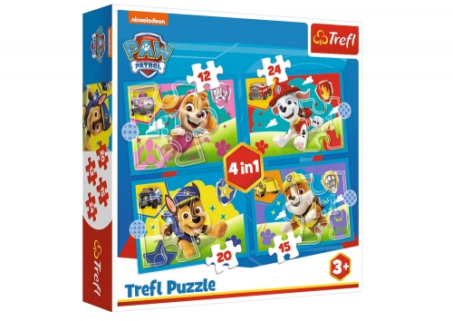 Puzzle 4in1 Paw Patrol Running Puppies Trefl 34628