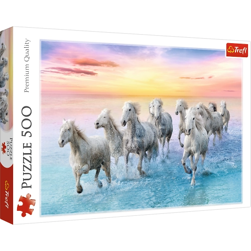 Puzzle 500 pcs. White horses galloping Trefl 37289