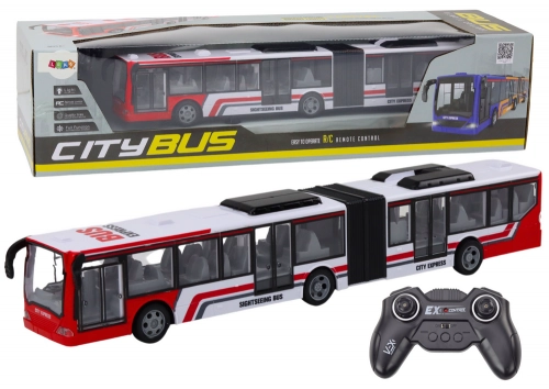 Радиоуправляемый автобус на пульте City Bus Red and White