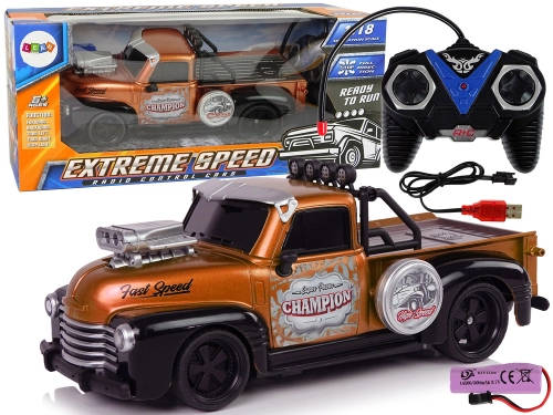 Radiovadāmā mašīna ar pulti 1:18 Pick-up Brown