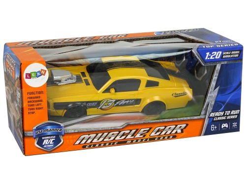 Radiovadāmā mašīna ar pulti Sports Car Classic 1:20 Yellow Pilot