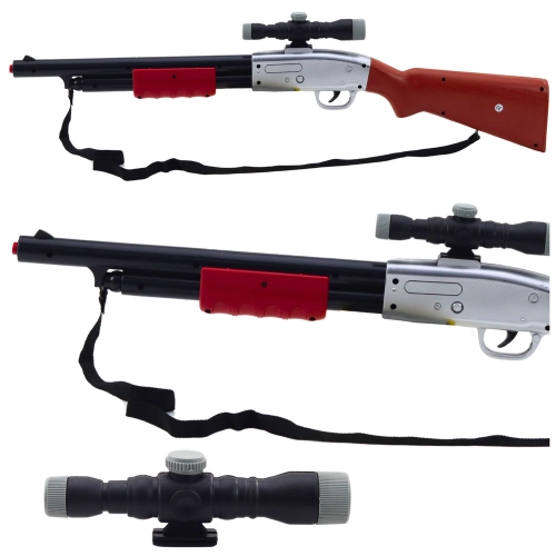 Rifle Shotgun Prop Shoulder Strap Scope Brown Sounds 65cm