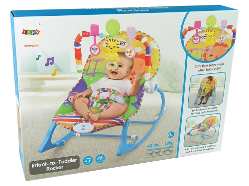 Rocking Chair 2in1 Blue Tiger Sounds Vibration