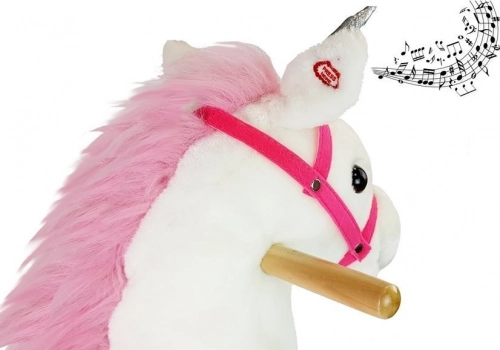 Running Horse Unicorn White Sounds Moves Snout Tail 74 cm
