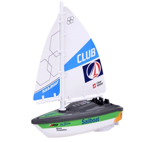 Sailboat Water Boat Battery Operated Turbine Drive Green