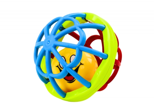 Sensory Ball for Babies, Colorful Rubber Rattle