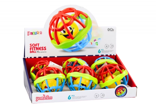 Sensory Ball for Babies, Colorful Rubber Rattle