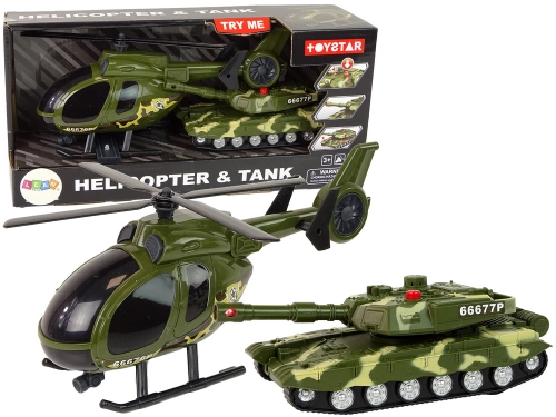 Set Military Tank Friction Drive Helicopter