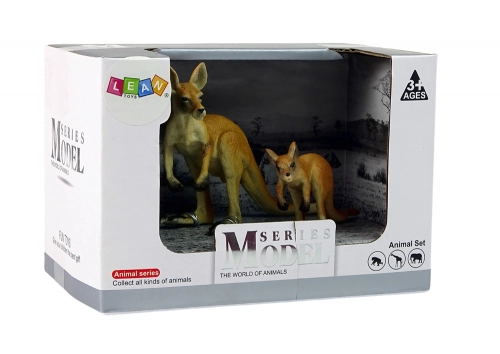 Set of 2 figurines Kangaroo with cub Animals of the World series