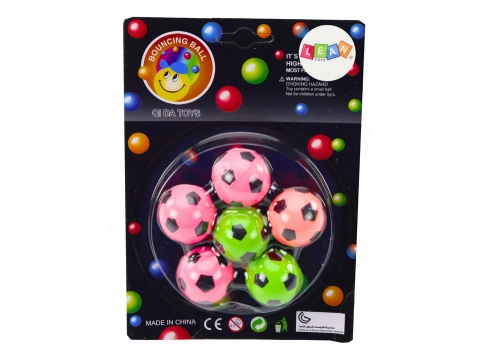 Set of 6 Rubber Football Balls