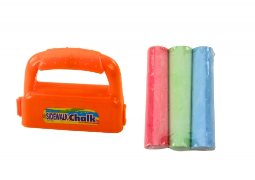 Set of Chalks with Handles Thick Sidewalk Chalk Orange 3 Pcs