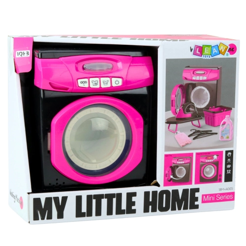 Set of household appliances Interactive washing machine Sounds Accessories Black and Pink