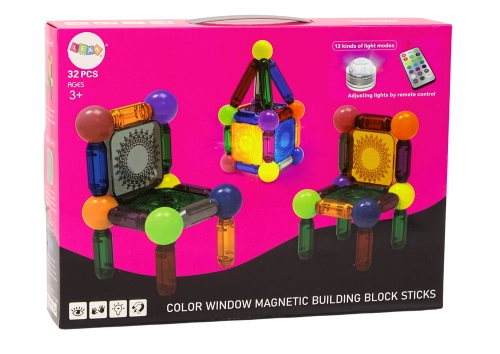 Set of Magnetic Blocks with Illumination, 32 Elements