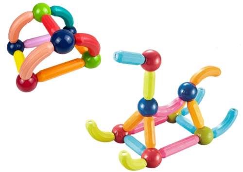Set of Magnetic Construction Bricks 36El Colorful