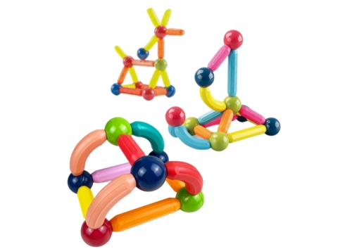 Set of Magnetic Construction Bricks 46El Colorful