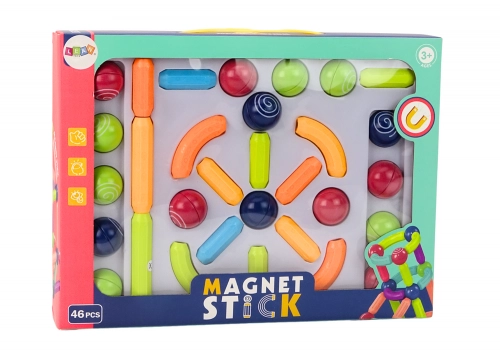 Set of Magnetic Construction Bricks 46El Colorful
