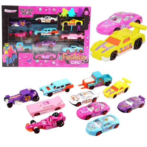 Set of Pink Cars for Girls 10pcs