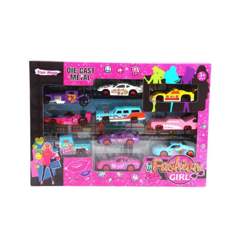 Set of Pink Cars for Girls 10pcs