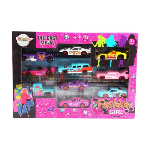 Set of Pink Cars for Girls 10pcs