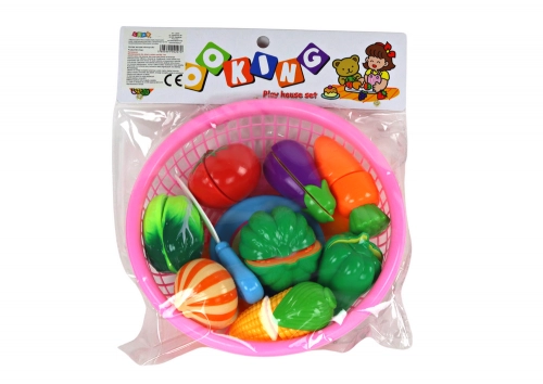 Set of Velcro Vegetables in a Basket 8 Pcs Plate Knife