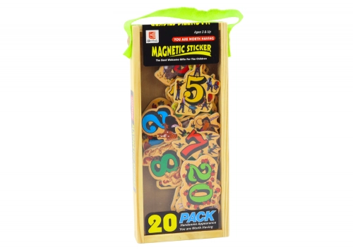 Set of Wooden Number Picture Magnets, 20 pieces