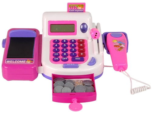 Shop Cash Register with Calculator Accessories