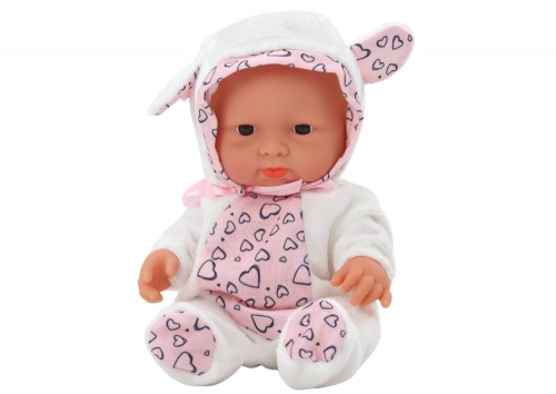 Small Baby Doll, White Clothes, Hat, Bow, Ears
